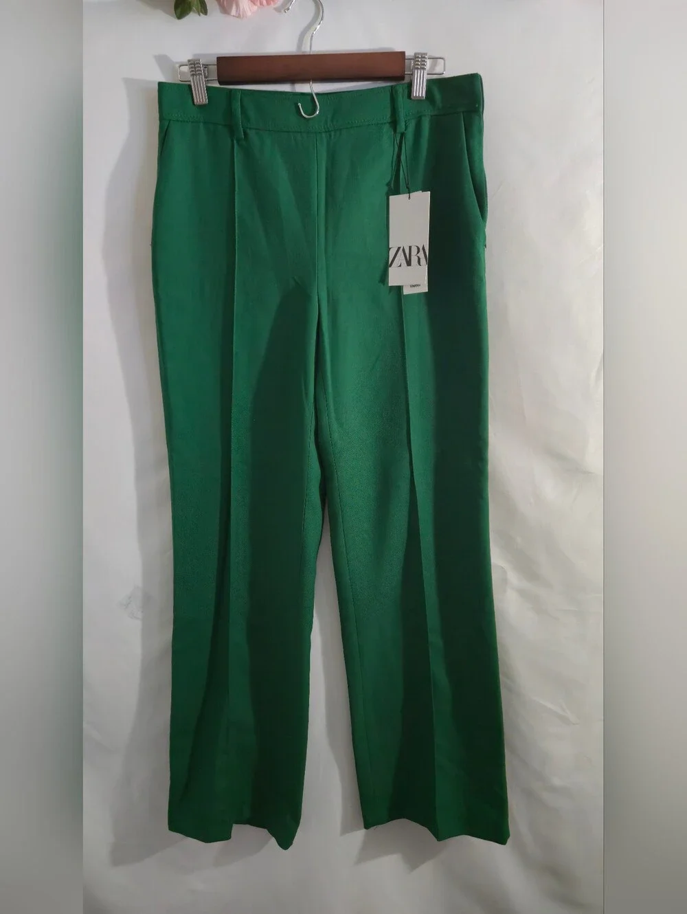 ZARA Emerald Green Trousers - Picture 2 of 8